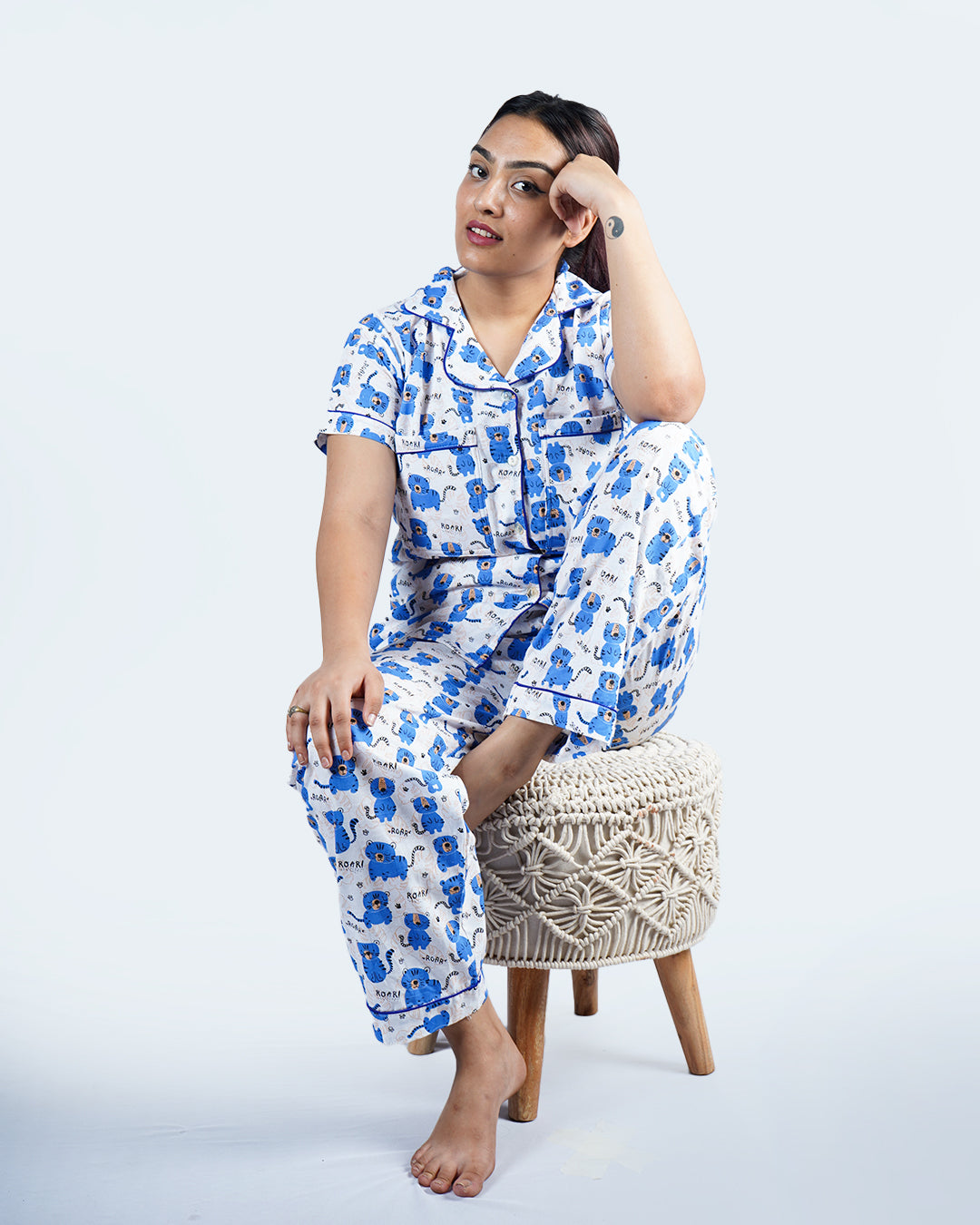 Blue Kawaii Padded Pyjama Set – Set of 2 | Bra-Free Nights