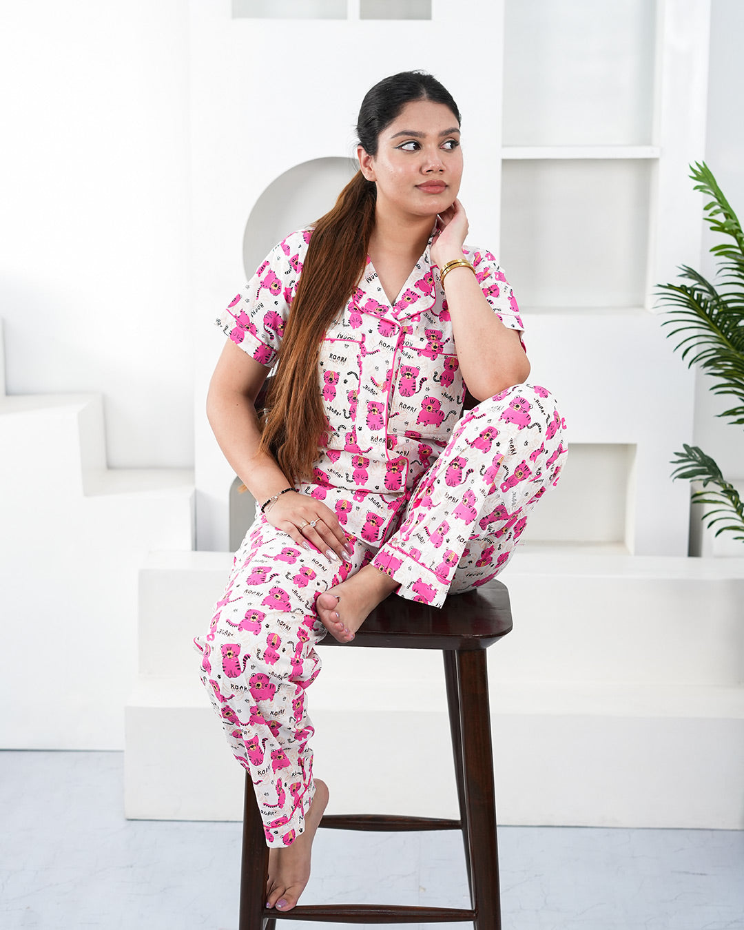Pink Kawaii Padded Pyjama Set – Set of 2 | Bra-Free Nights