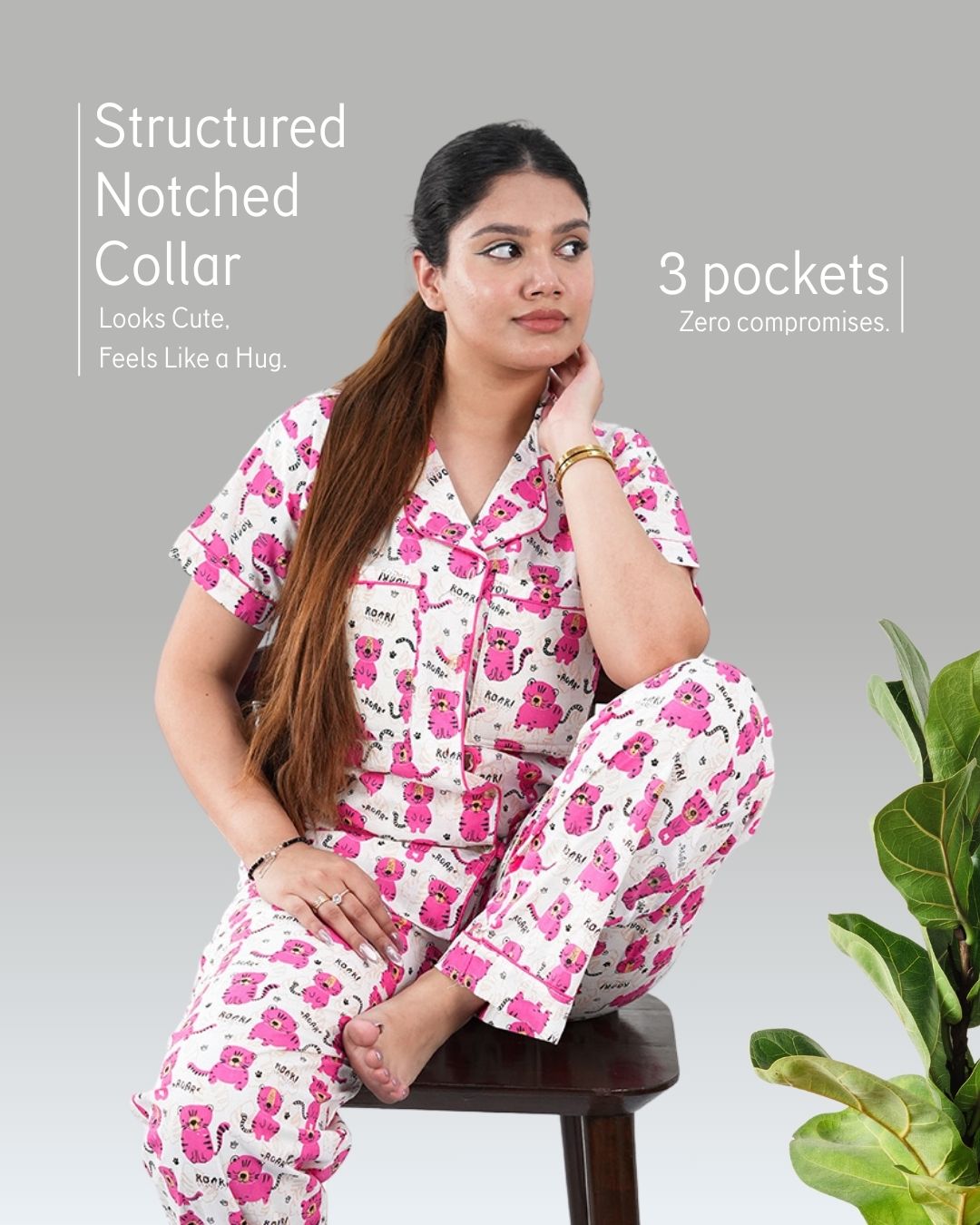 Pink Kawaii Padded Pyjama Set – Set of 2 | Bra-Free Nights