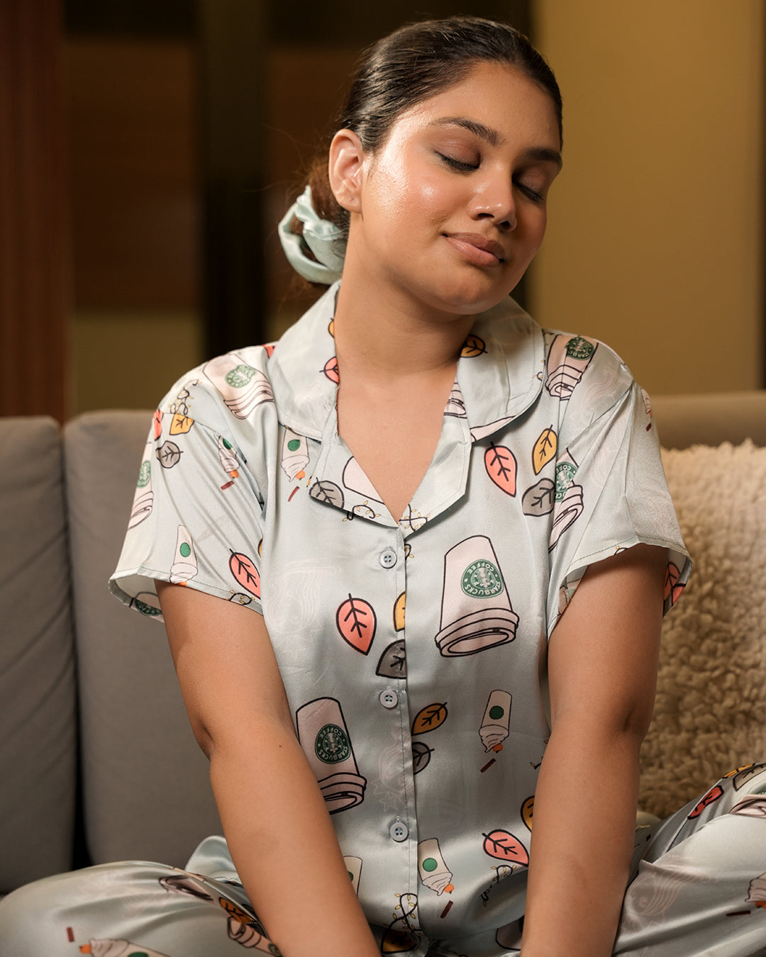 Java Chip Japanese Satin PJ set