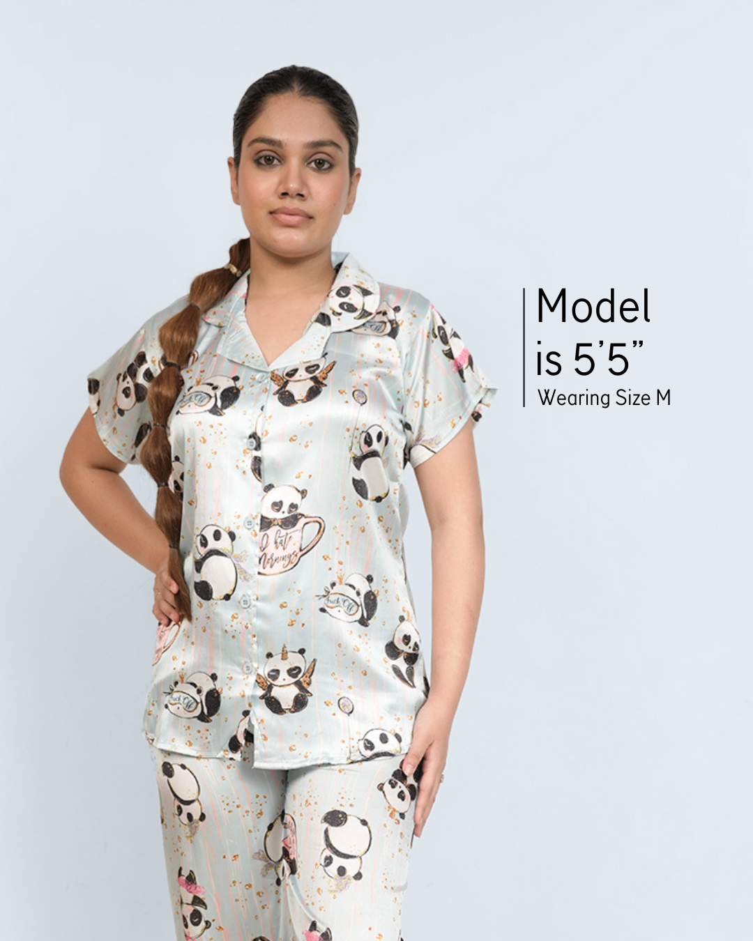 Lazy Panda Japanese Satin PJ set - Set of 2