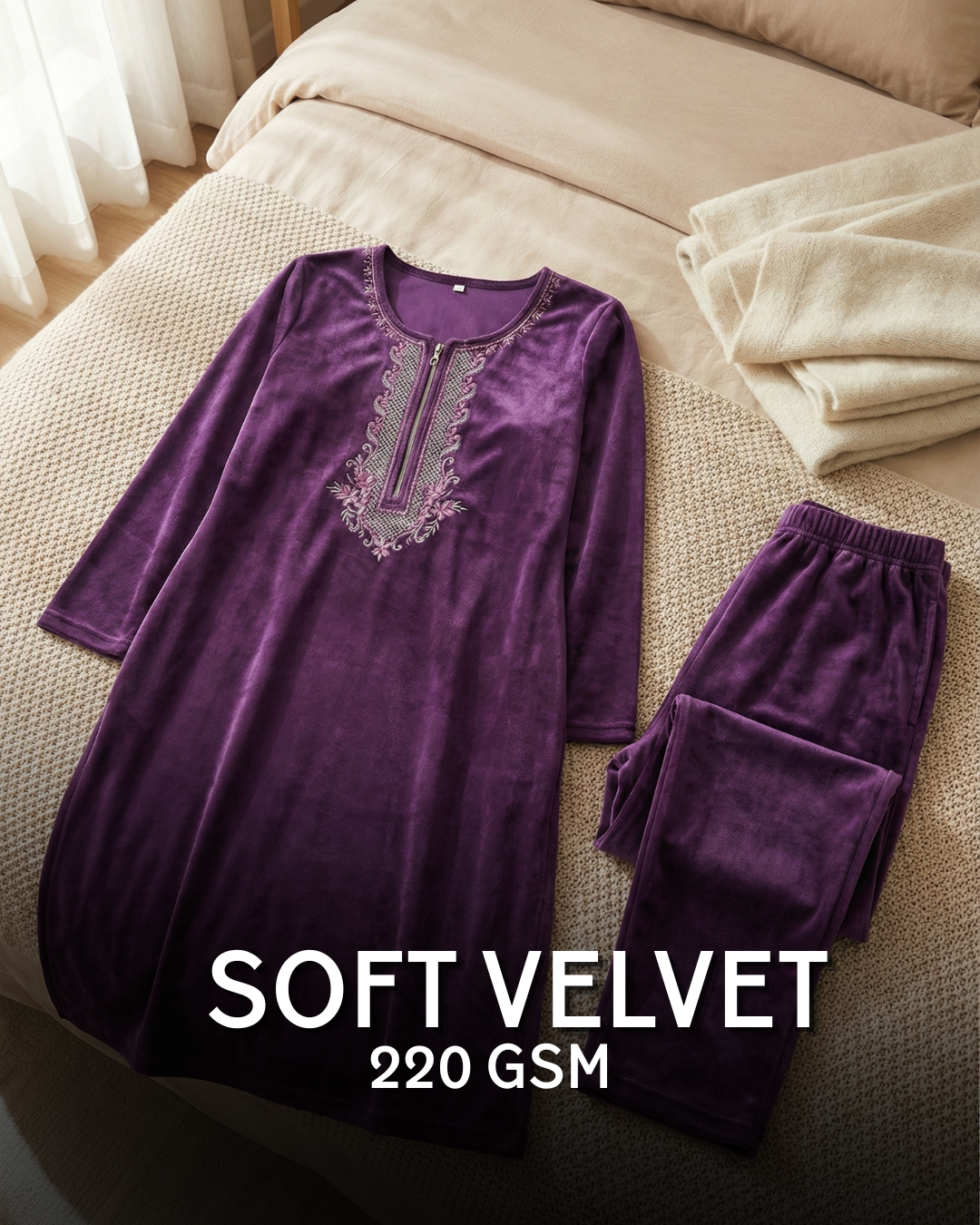 Velure Bliss Kurti Set – Fine Wine