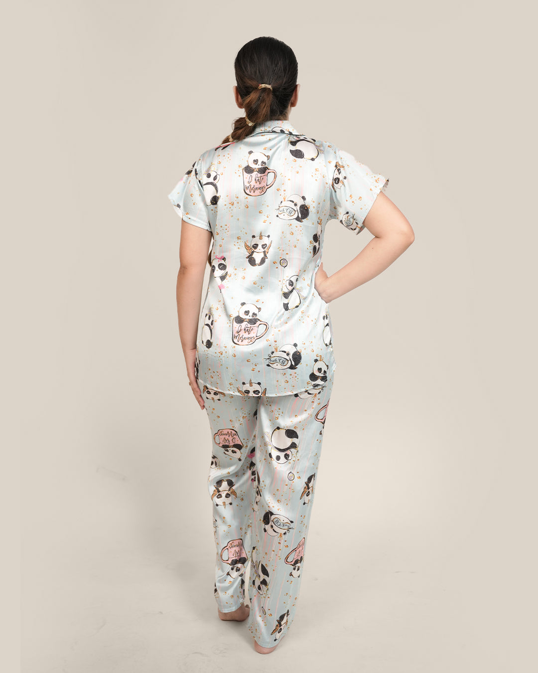 Lazy Panda Japanese Satin PJ set - Set of 2