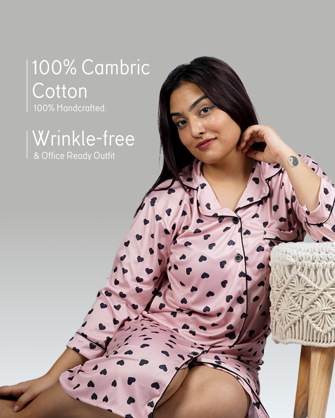 Blush Mood NightTee – Set of 1 | Night time Essentials
