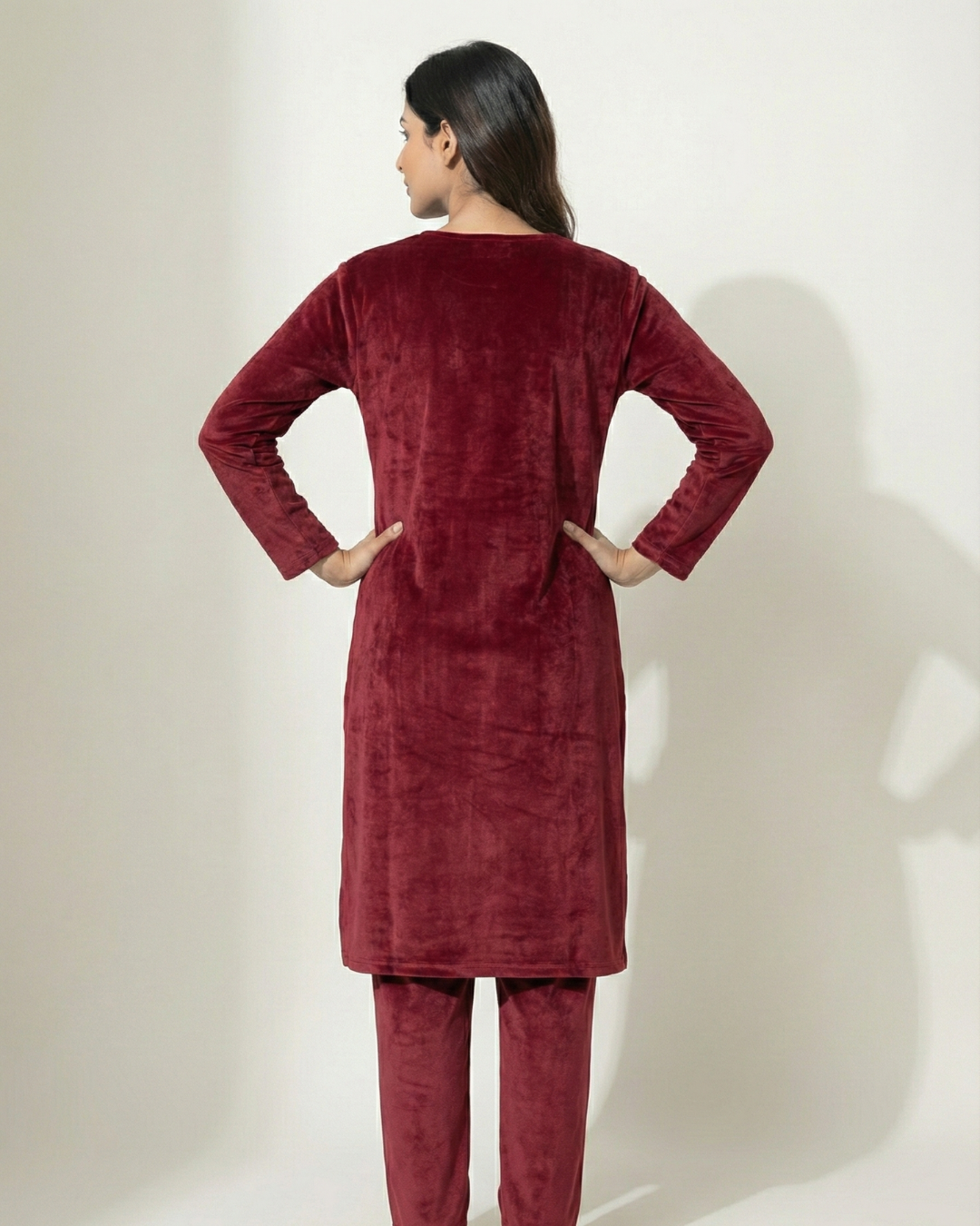 Velure Bliss Kurti Set – Ruby Red