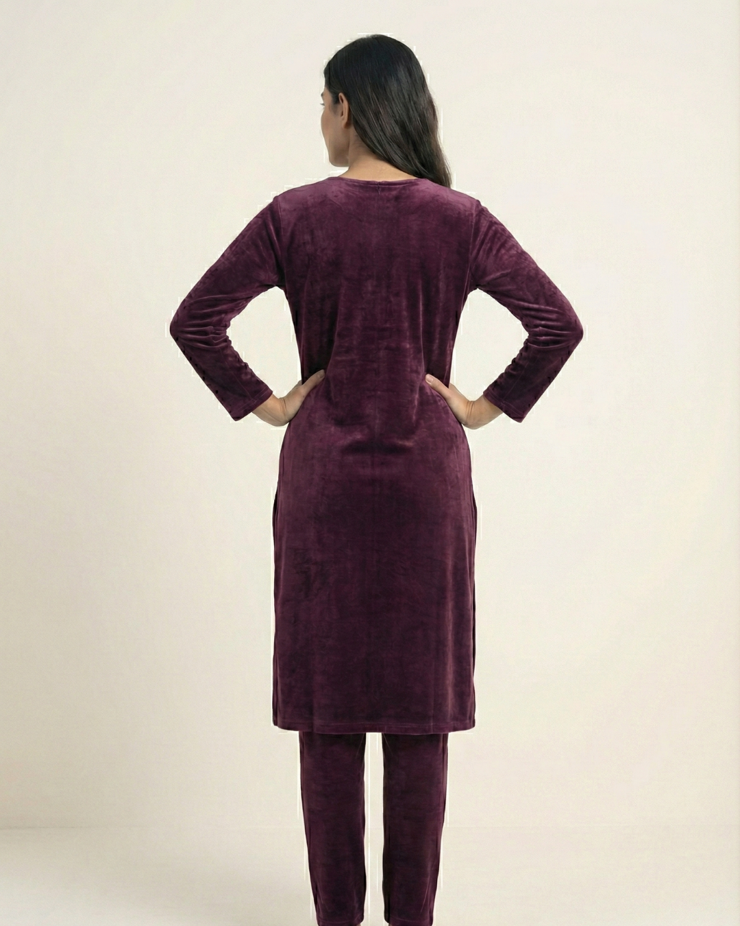 Velure Bliss Kurti Set – Velvet Amethyst