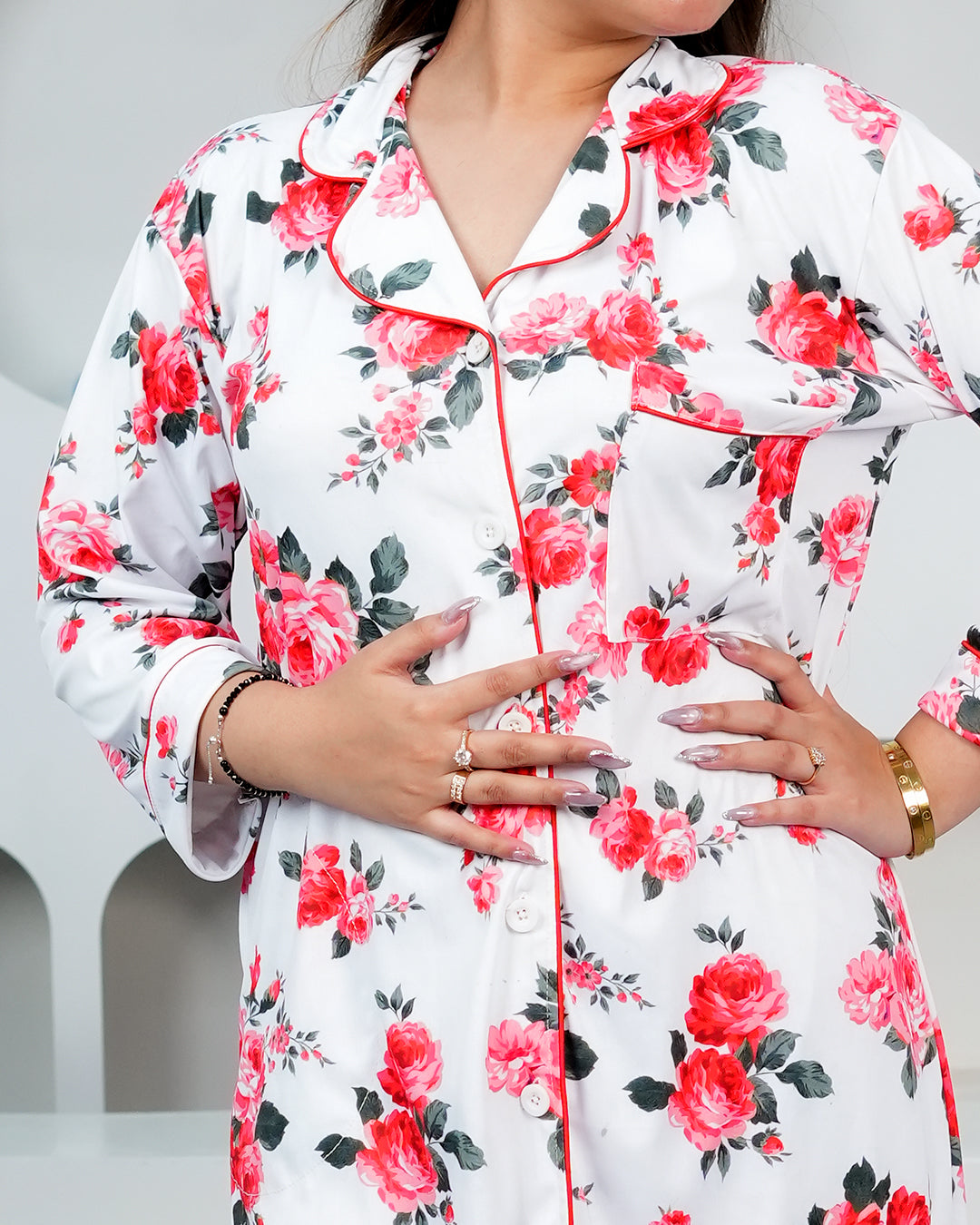 Red Romance NightTee – Set of 1 | Night time Essentials