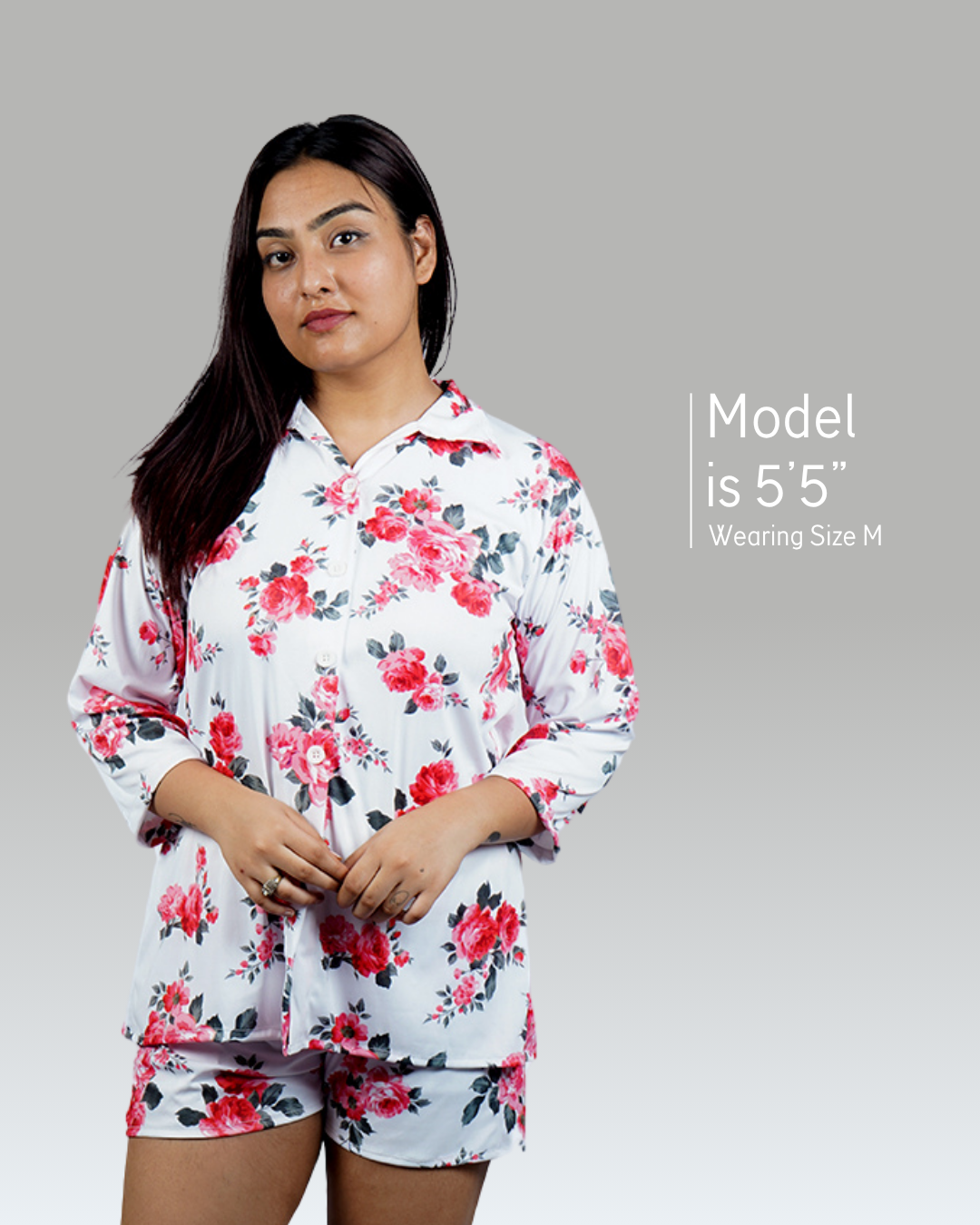 Red Bloom Luxe Shorts Set – Set of 2 | Night time Essentials