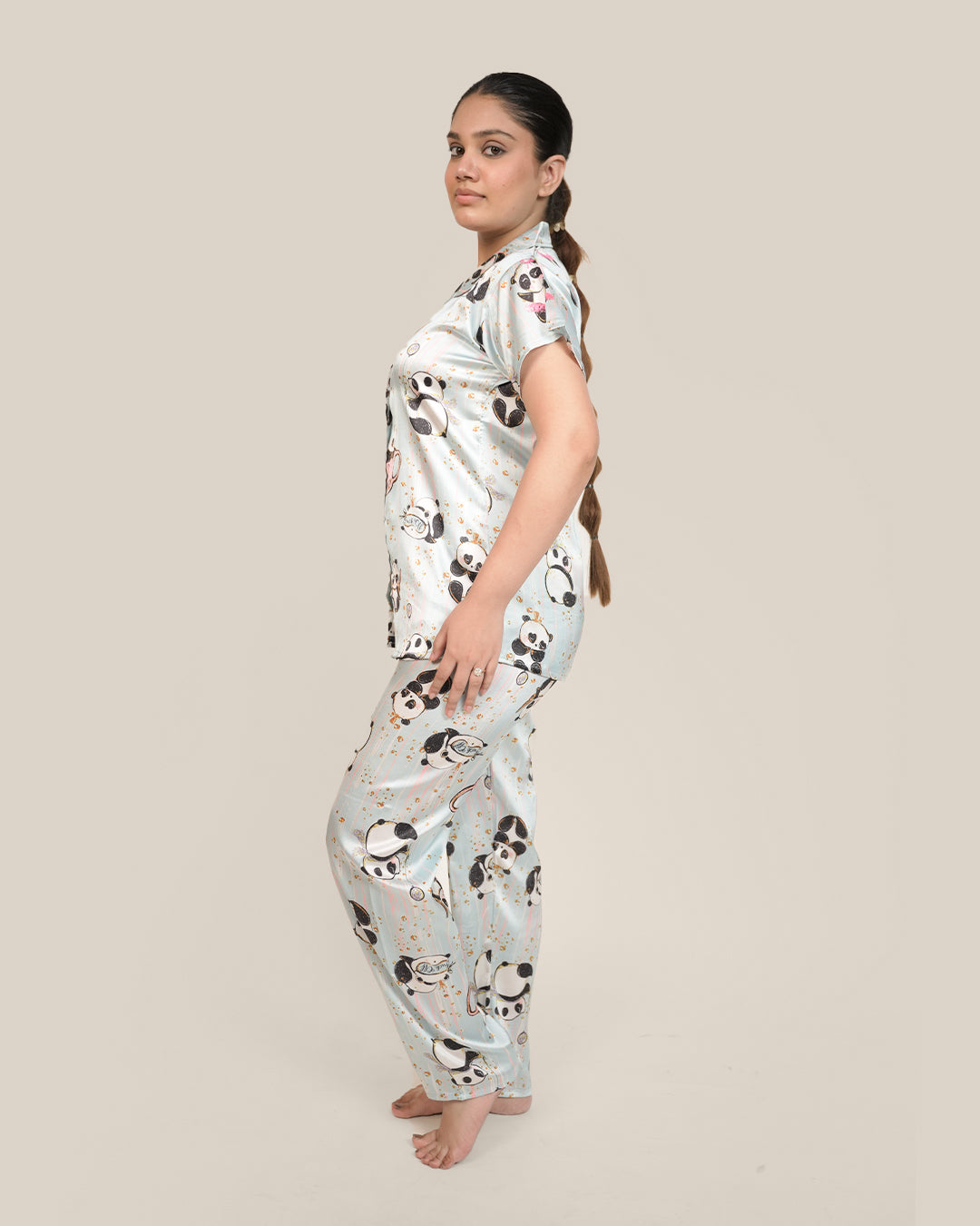 Lazy Panda Japanese Satin PJ set - Set of 2