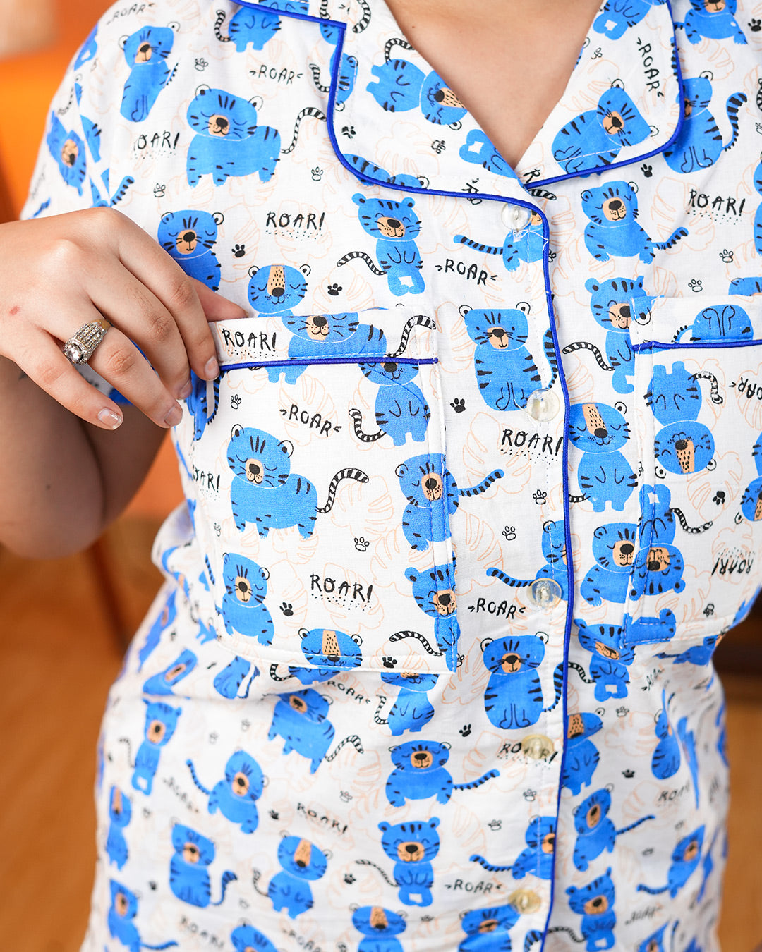 Blue Kawaii Padded Pyjama Set – Set of 2 | Bra-Free Nights