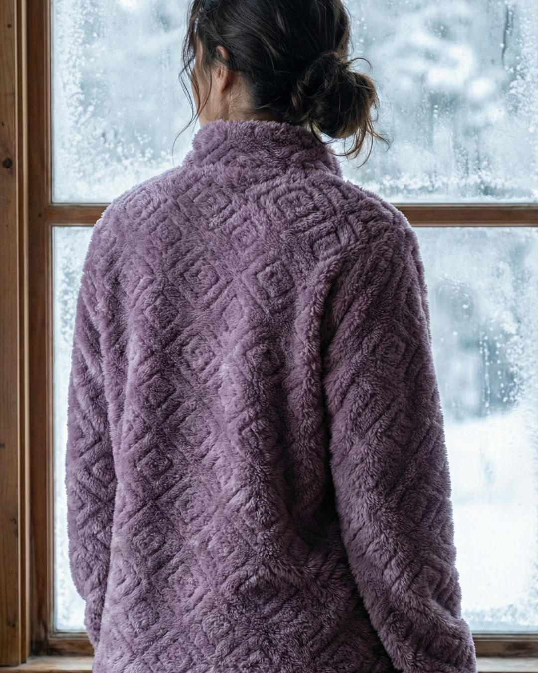 Plush Love Winter Nightsuit Blush Lavender Love - Premium Plush Night Suit