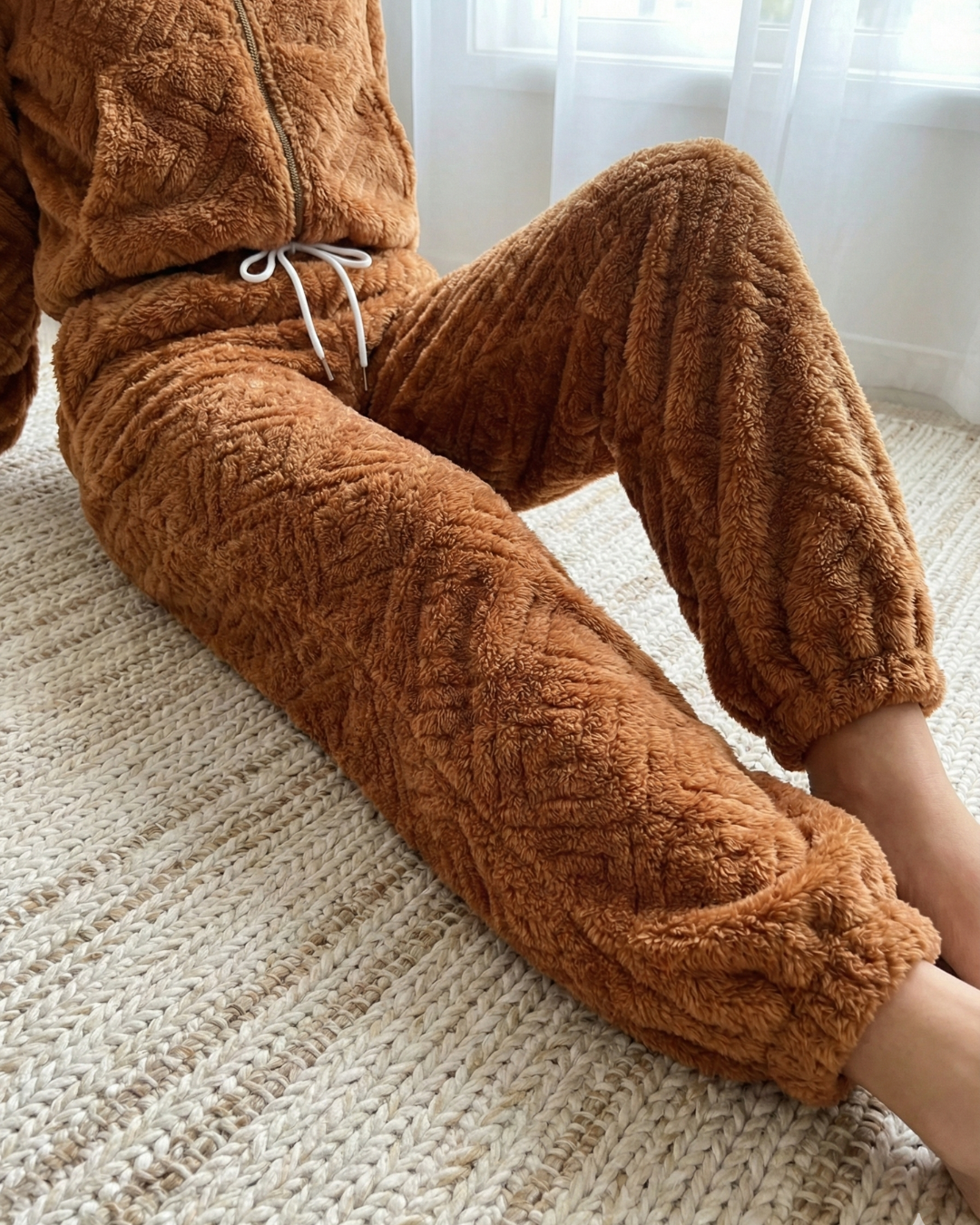 CozyBear Hoodie Nightsuit Chocolate - Premium Plush Night Suit
