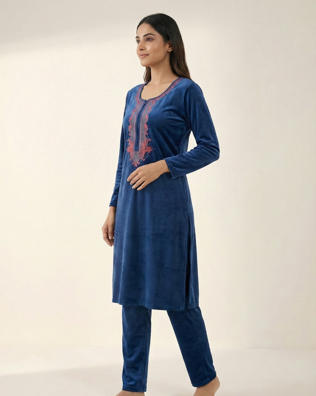 Velure Bliss Kurti Set – Royal Navy