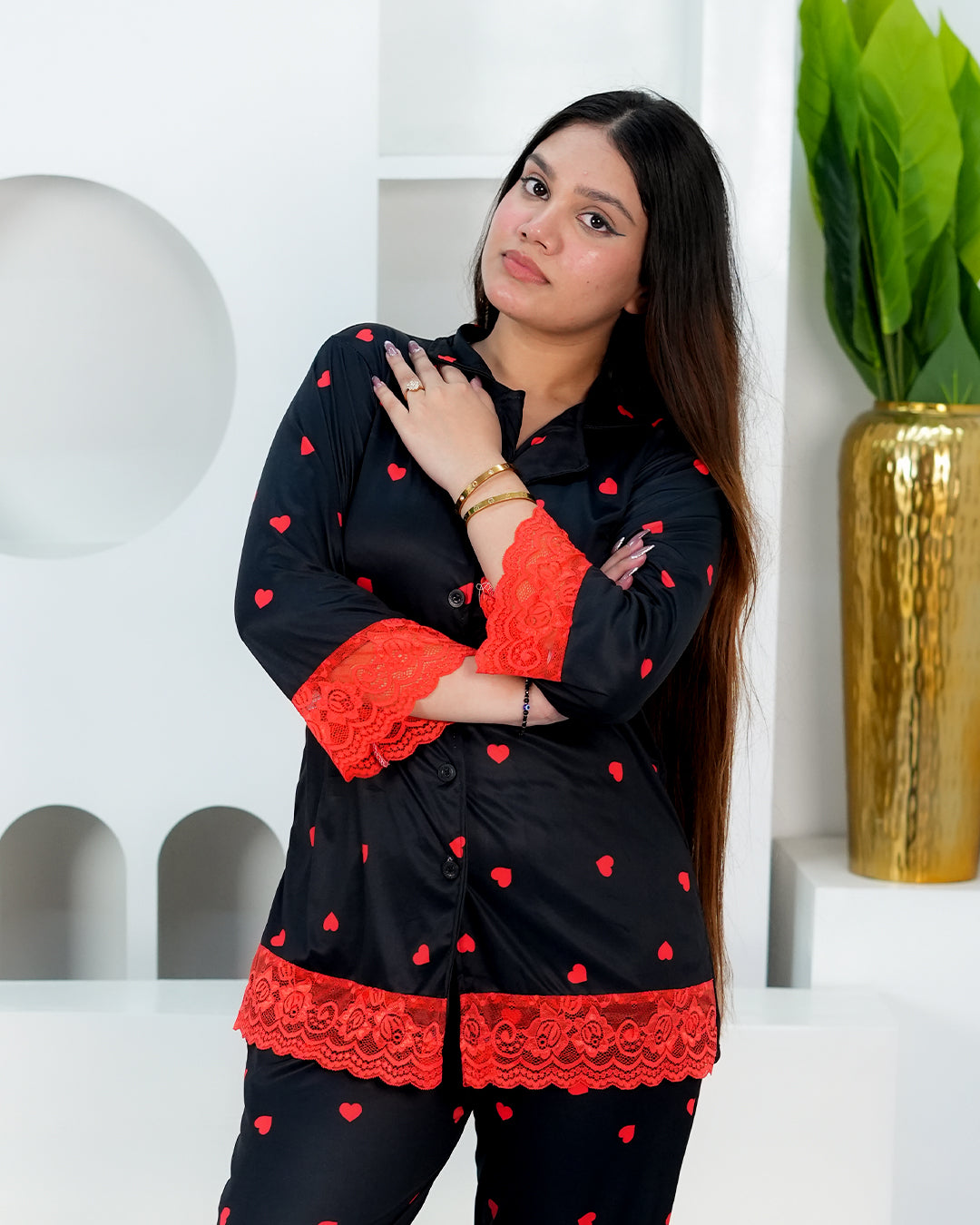 Midnight Muse Luxe Night Suit – Set of 2 | Night time Essentials