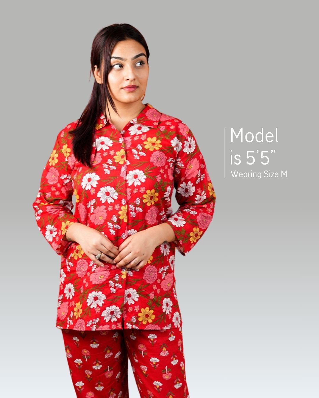 Laal Gul Cotton CO-ORD Set – Set of 2 | All-Day Everywhere