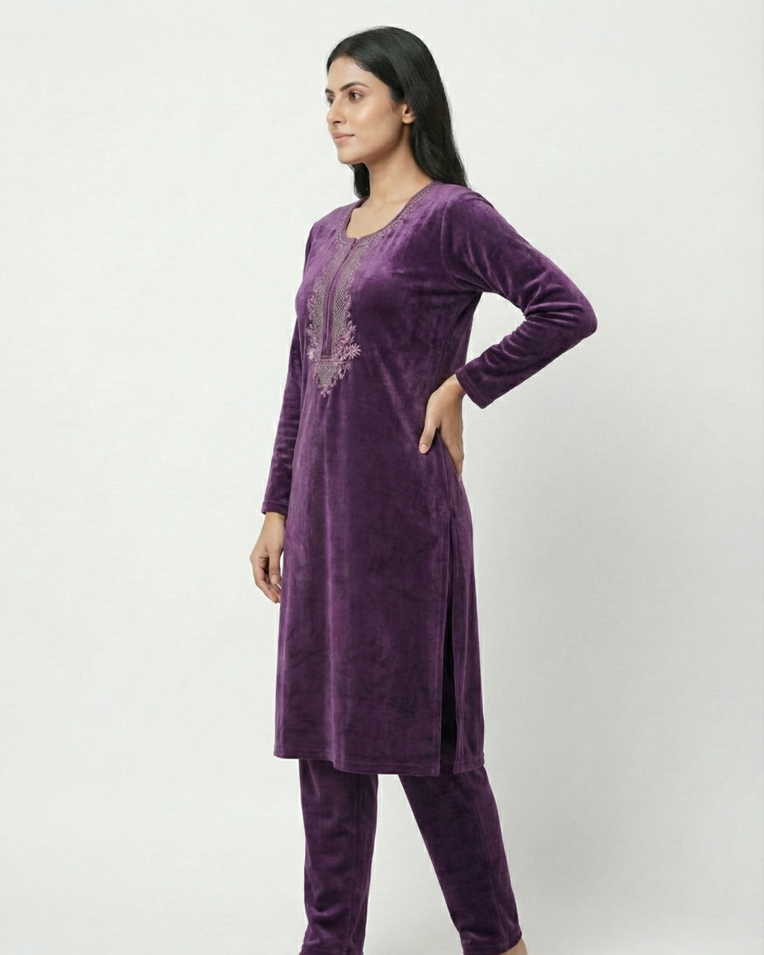 Velure Bliss Kurti Set – Fine Wine