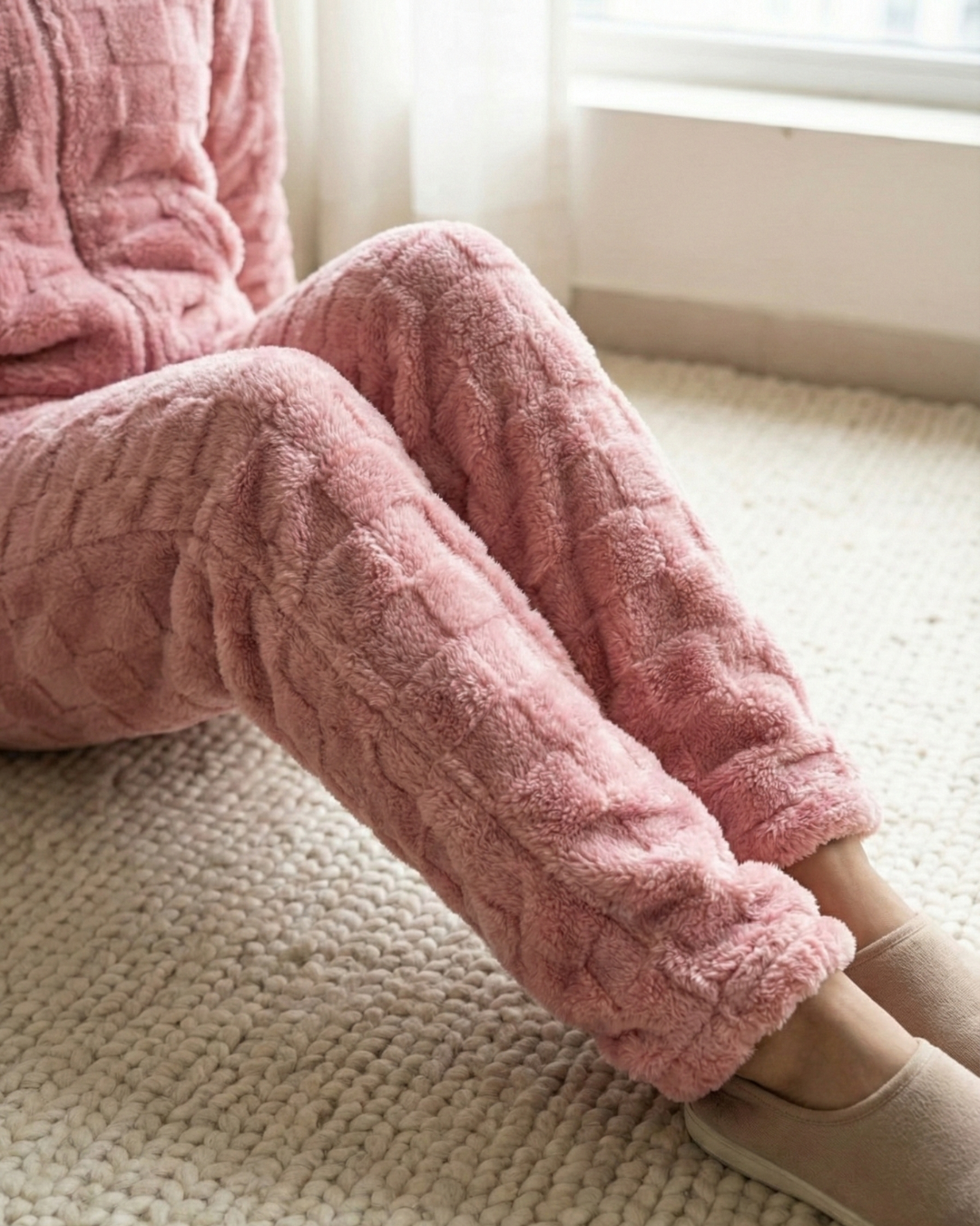 CozyBear Hoodie Nightsuit Blush Pink - Premium Plush Night Suit (Copy)