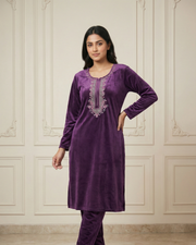 Velure Bliss Kurti Set – Fine Wine