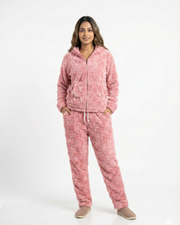 CozyBear Hoodie Nightsuit Blush Pink - Premium Plush Night Suit (Copy)