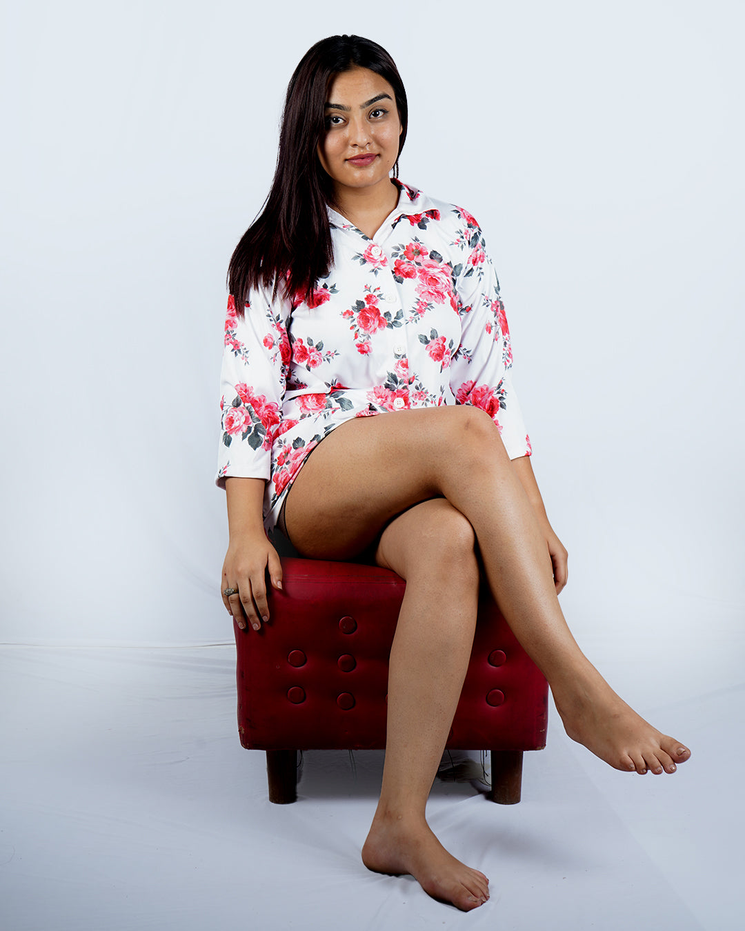 Red Bloom Luxe Shorts Set – Set of 2 | Night time Essentials