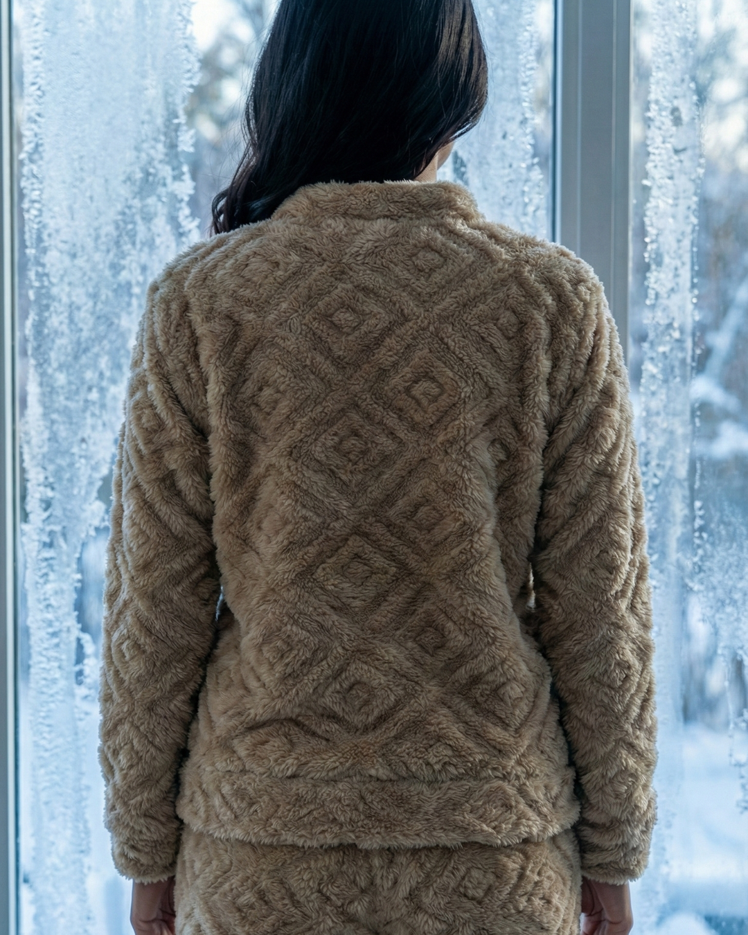 Plush Love Winter Nightsuit Blush Biege - Premium Plush Night Suit