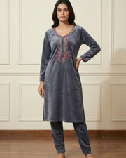 Velure Bliss Kurti Set – Lavish Grey