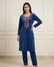 Velure Bliss Kurti Set – Royal Navy