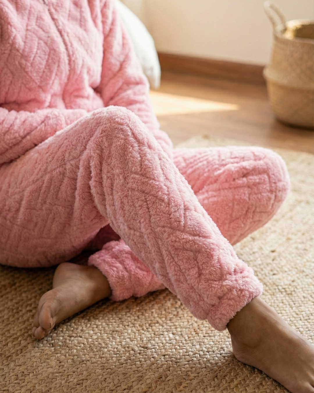 Plush Love Winter Nightsuit Blush Lavender Love - Premium Plush Night Suit