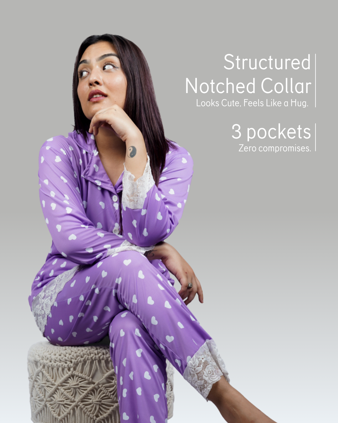 Lavender Love Luxe Night Suit – Set of 2 | Night time Essentials