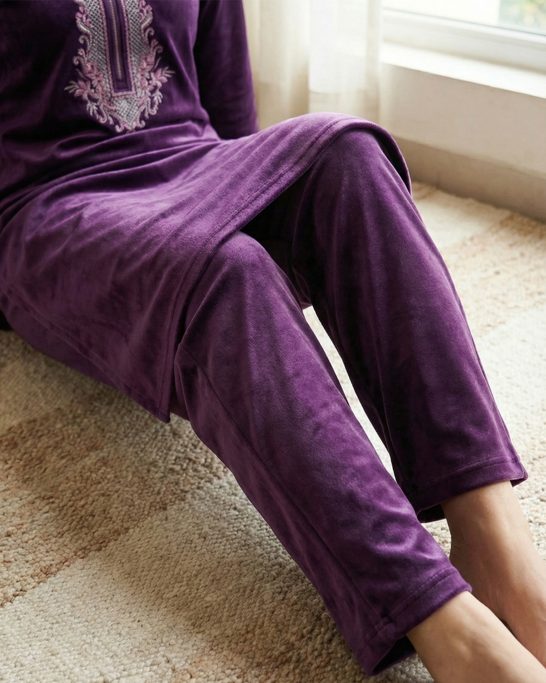 Velure Bliss Kurti Set – Fine Wine