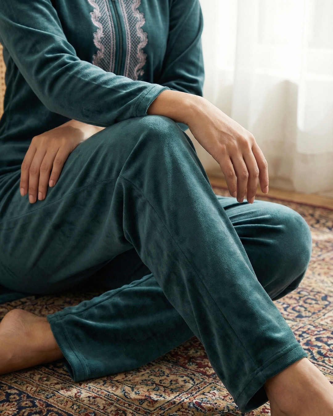 Velure Bliss Kurti Set – Royal Green