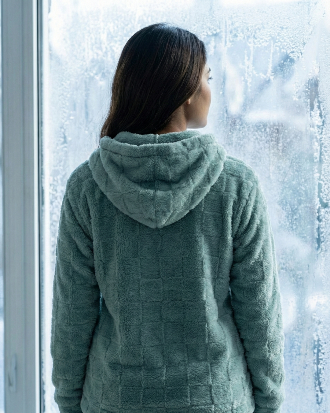 CozyBear Hoodie Nightsuit Teel Blue - Premium Plush Night Suit