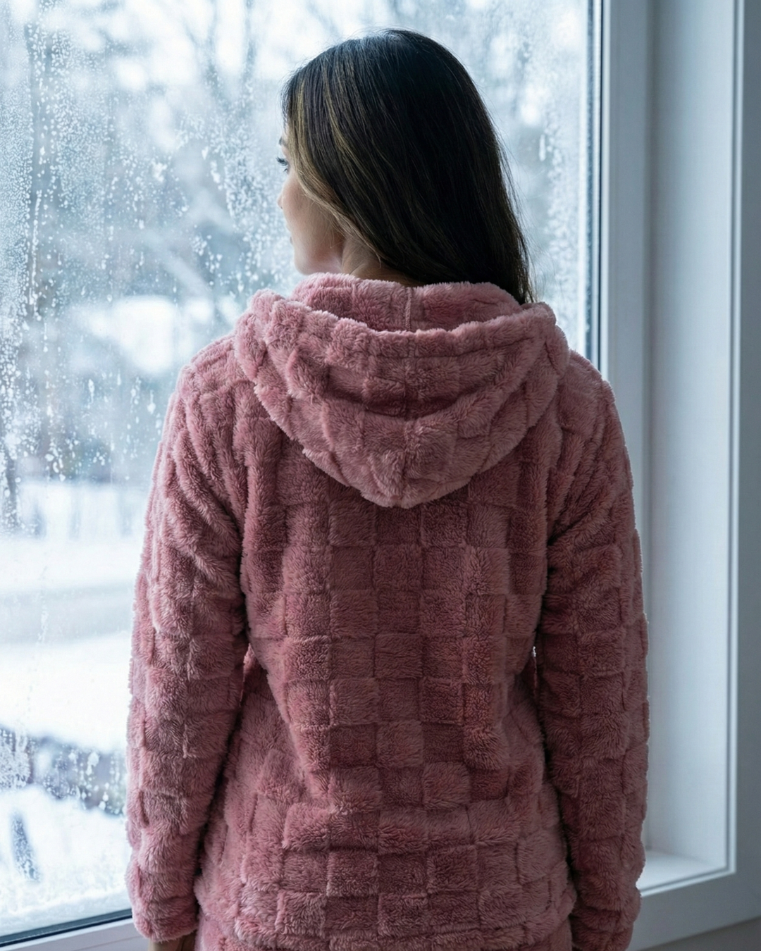 CozyBear Hoodie Nightsuit Blush Pink - Premium Plush Night Suit (Copy)