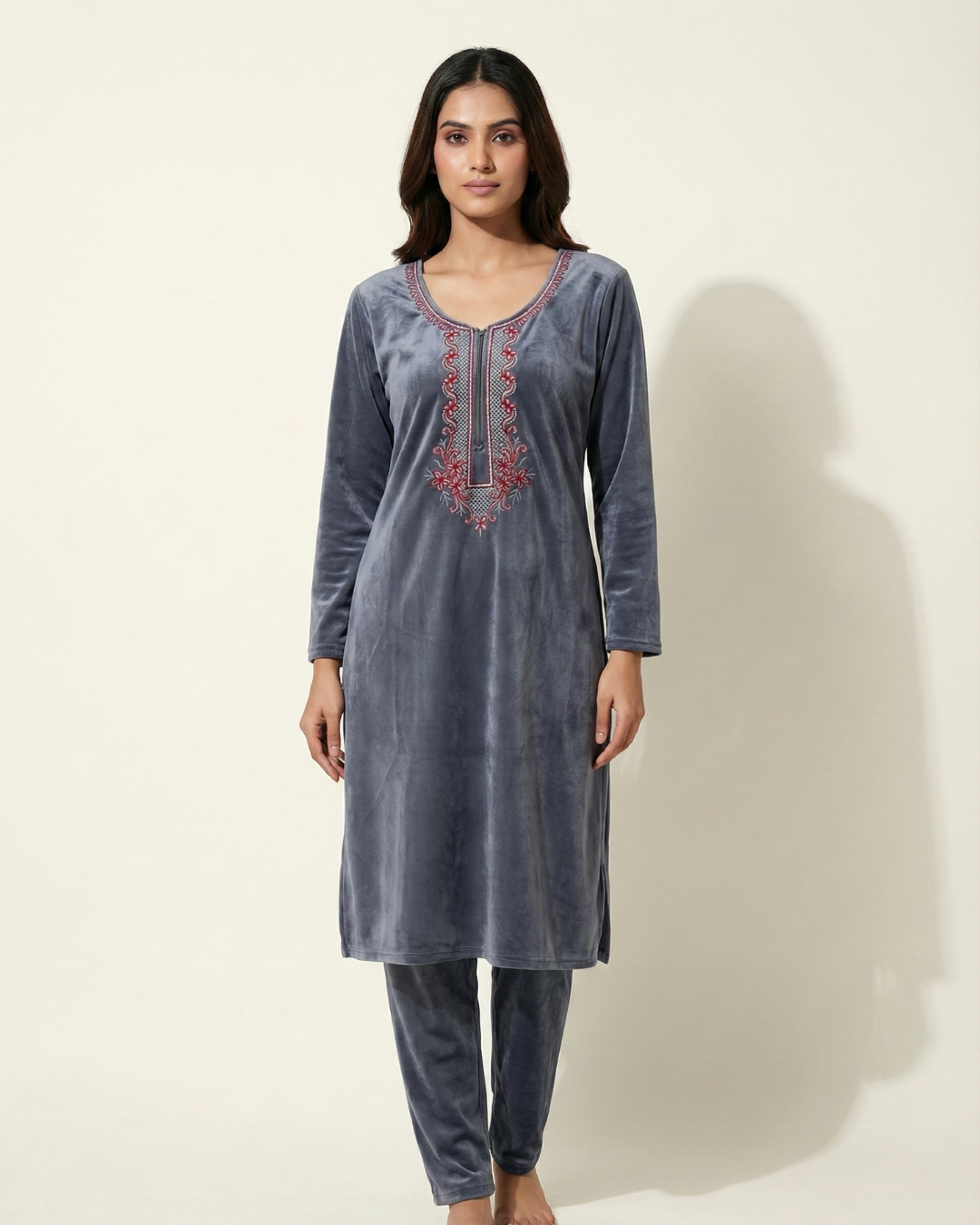 Velure Bliss Kurti Set – Lavish Grey