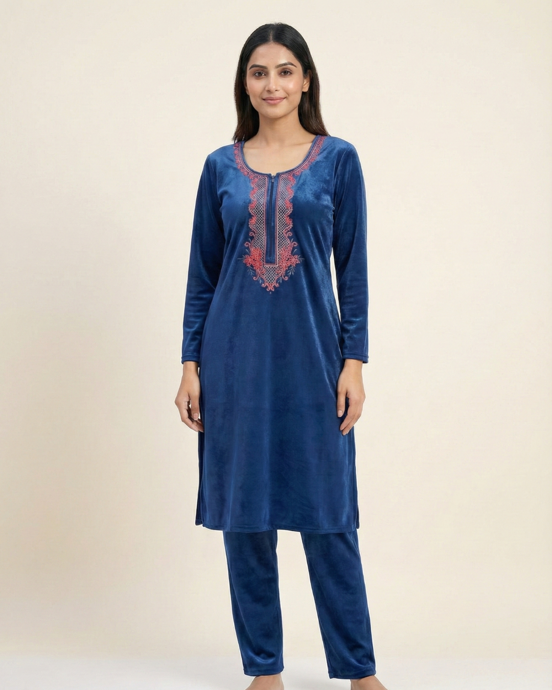 Velure Bliss Kurti Set – Royal Navy