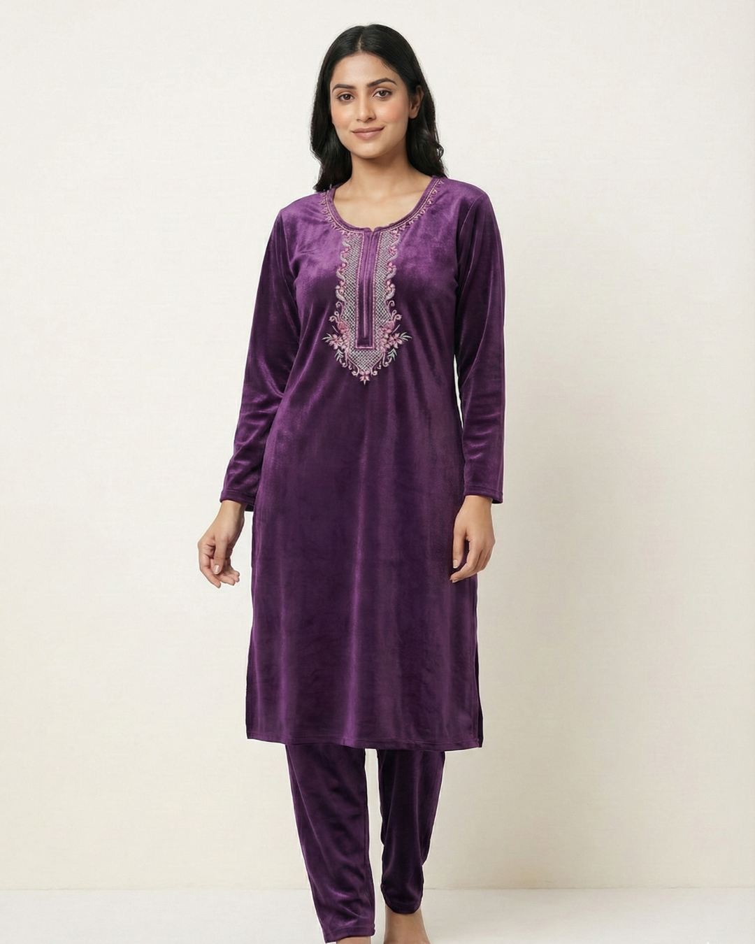 Velure Bliss Kurti Set – Fine Wine