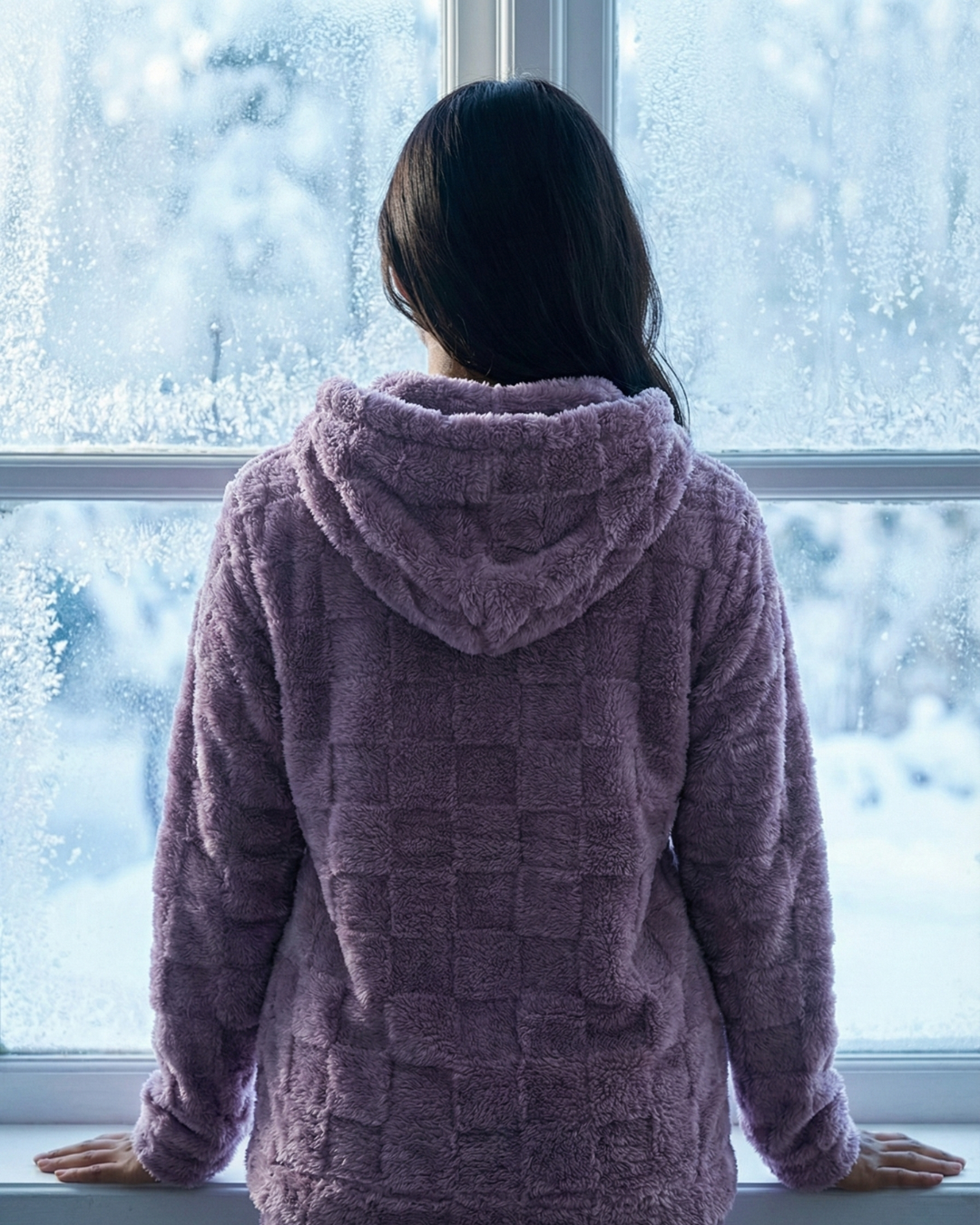 CozyBear Hoodie Nightsuit Lavender - Premium Plush Night Suit