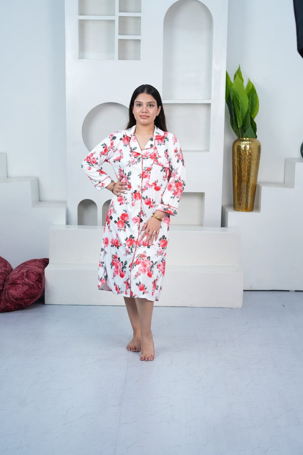Red Romance NightTee – Set of 1 | Night time Essentials